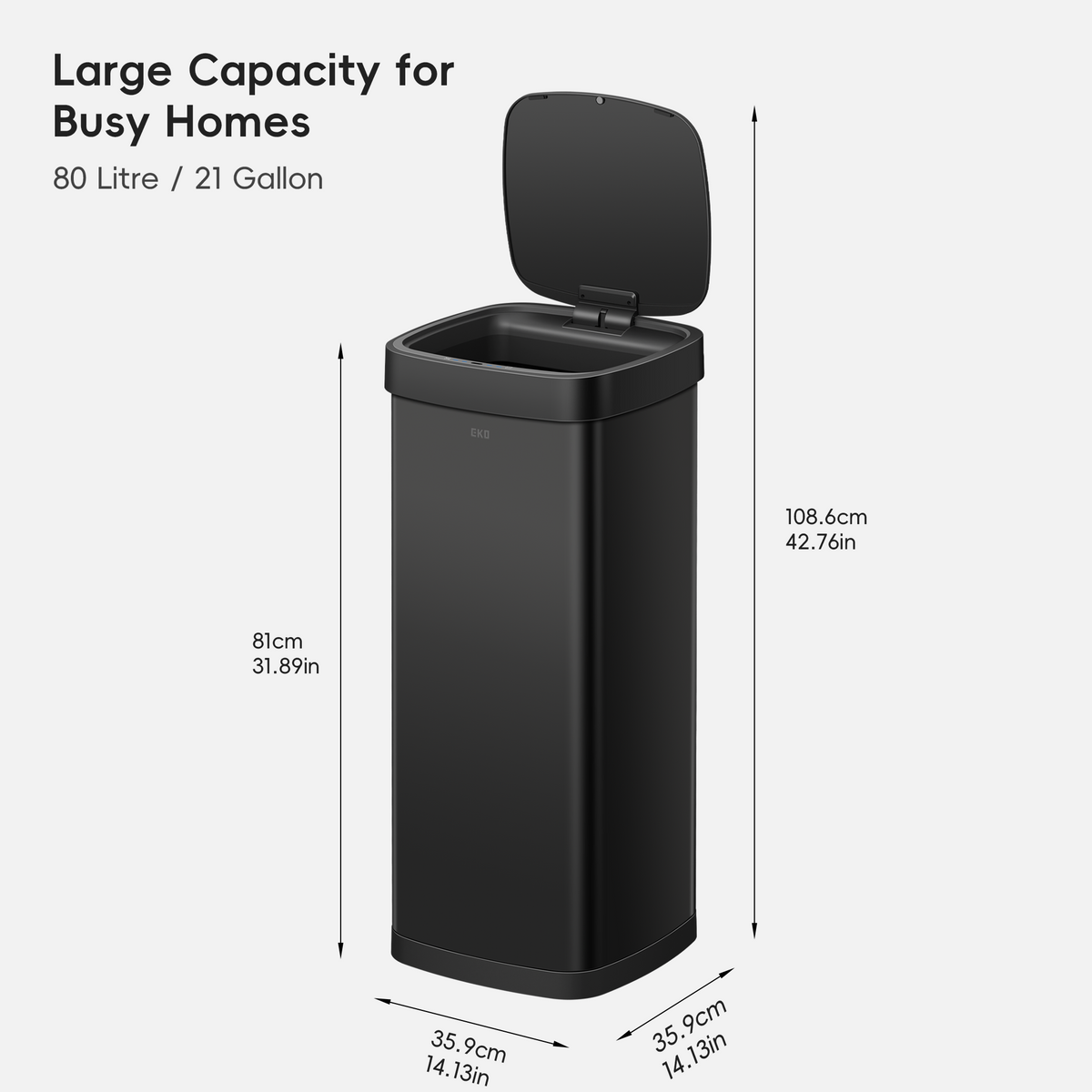EcoSmart Motion Sensor Trash Can, 80 L