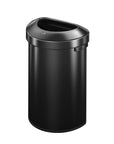 Urban Semi-Round Open Top Can Commercial Grade – 60L / 16 Gal-Matte Black