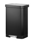 Hudson  50 Liter / 13 Gallon Step Can with Bag Compartment - Matte Black