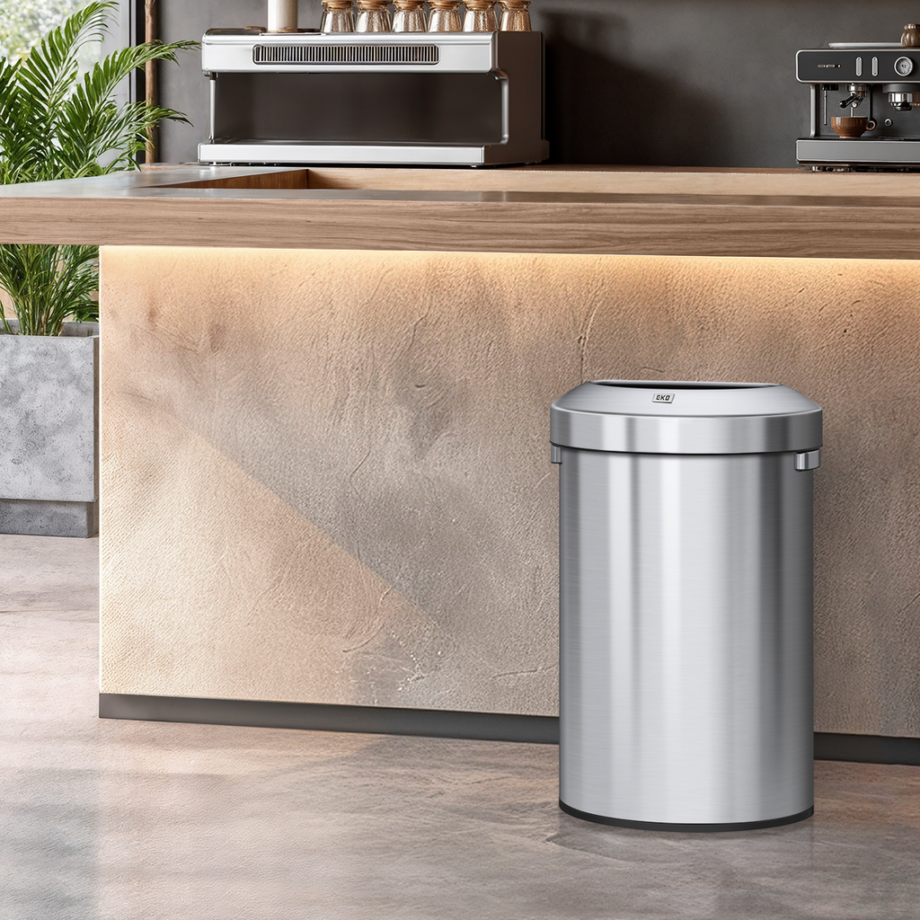 Urban Semi-Round Open Top Trash Can