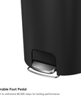 HANA Semi-Round 55L/ 14.5 Gallon Plastic Resin Step Kitchen Trash Can-Black