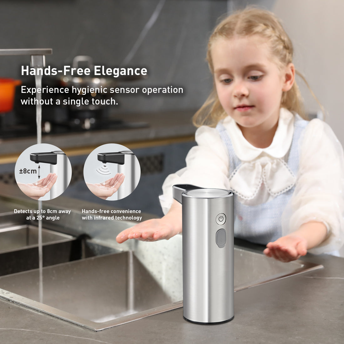 Deluxe Aroma Smart Liquid Soap Dispenser - 9 fl oz (Stainless Steel)
