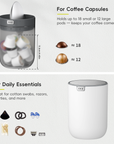 Fandy Table Bin with Swing-Top Lid - White 2.2L / 0.58 Gal