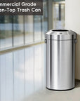 EKO Urban Round Open Top Can Commercial Grade – 90L / 23.7 Gal – Commercial Grade Open-Top Trash Can