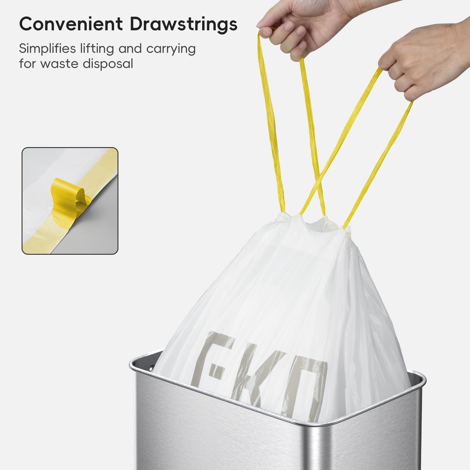 Code J - 12.9 Gallon (45-49L) Easy-Dispense Roll Trash Bag - 440 Count