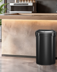 Urban Semi-Round Open Top Can Commercial Grade – 60L / 16 Gal-Matte Black