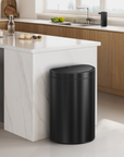 Mirage Semi-Round 47 Liter / 12.4 Gallon Motion Sensor Trash Can - Matte Black
