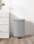 Hudson 50 Liter / 13 Gallon Step Can with Bag Compartment - Matte Stainless Steel