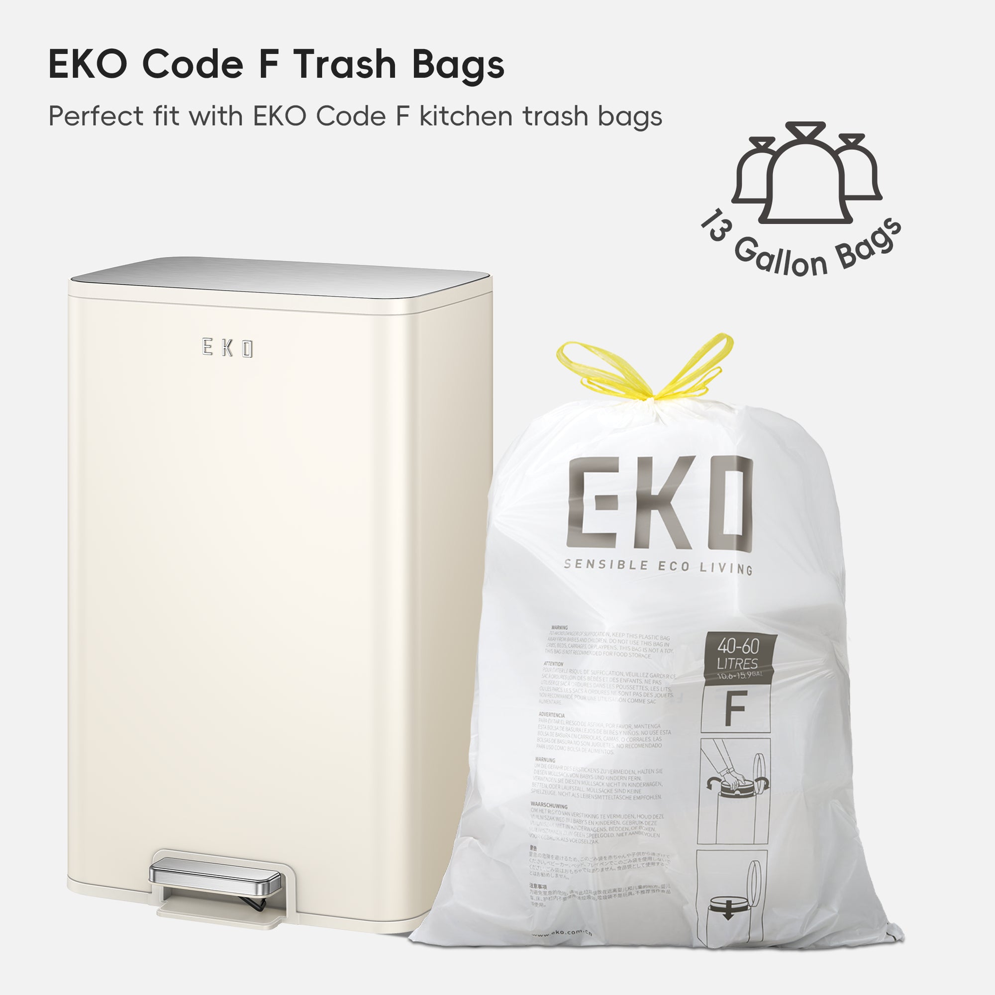Marina  50 Liter / 13 Gallon Vanilla Step Trash Can