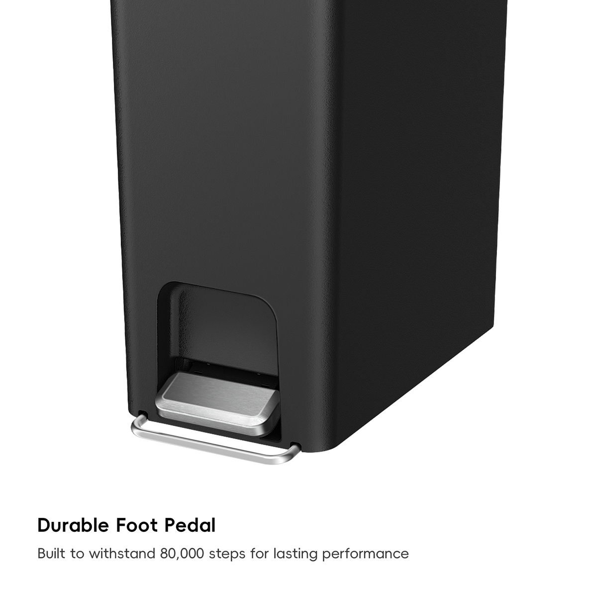 EKO HANA Slim 40L/ 10.5 Gallon Plastic Resin Step Kitchen Trash Can-Black – Durable Foot Pedal