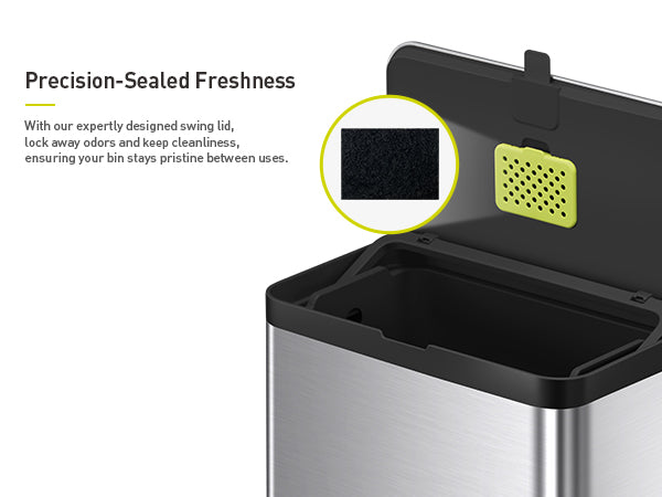 Deluxe Puro Compost Bin w/Liner - 7L (Stainless & Black) – Home by EKO