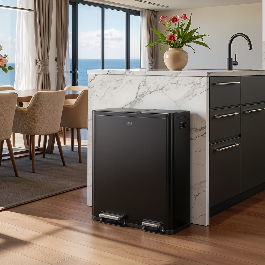 EcoCasa Dual Compartment Step Recycling Can, 30+20 L