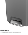 HANA 45L/ 11.9 Gallon Plastic Resin Step Kitchen Trash Can-Gray