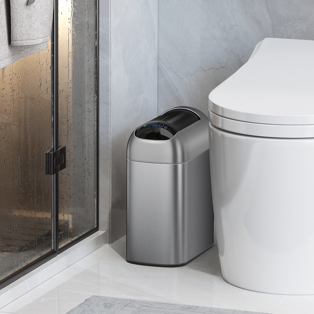 Astro Slim Motion Sensor Trash Can with Butterfly Lid, 10 L
