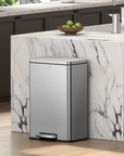 Madison Step Can with Liner – 50L / 13.2 Gal – Matte Stainless Steel