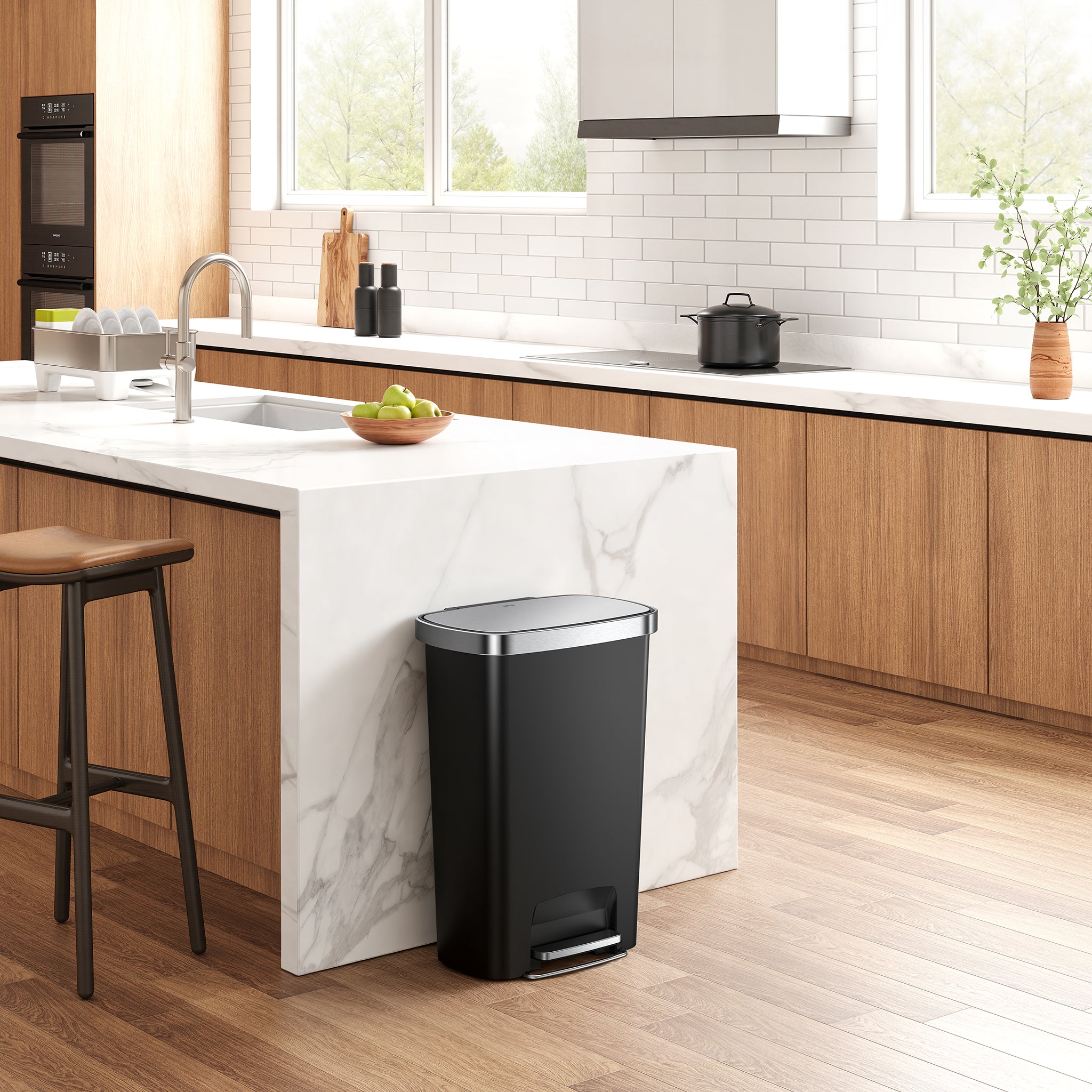 Hana Select 13.2 Gallon / 50L Plastic Resin Step Kitchen Trash Can