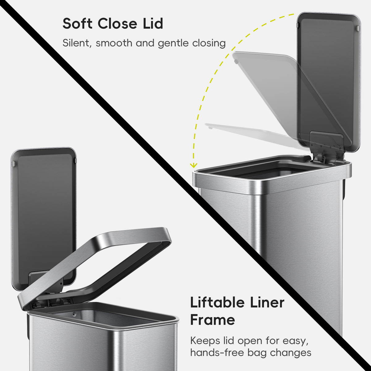 Hudson Slim Step Trash Can, 50 L