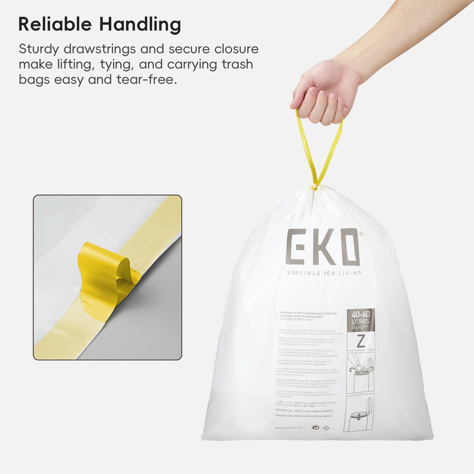 Code Z - 12.5 Gallon  Easy-Dispense Roll Trash Bag - 440 Count