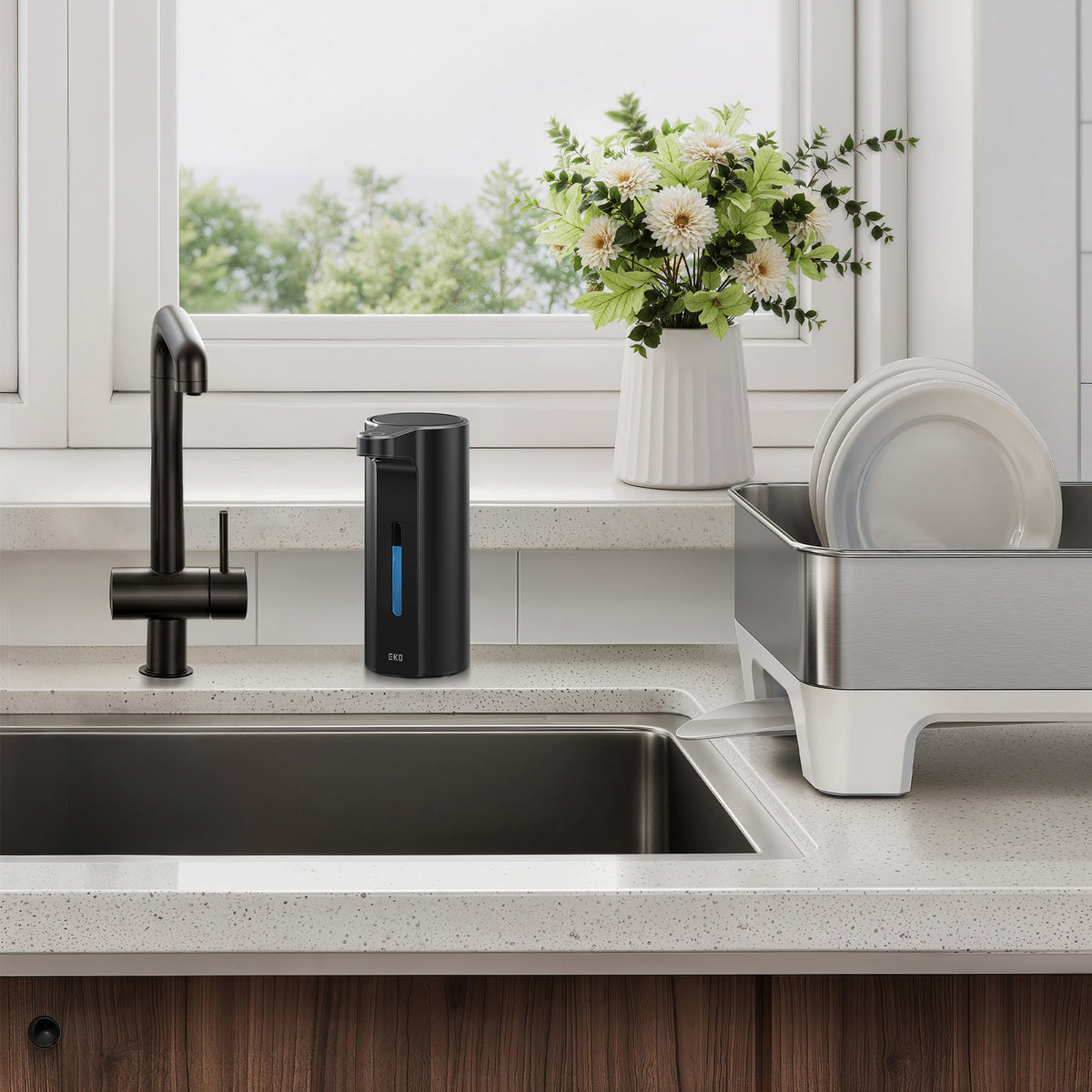EKO Aroma Pro 13.5 fl oz Touchless Automatic Liquid Soap Dispenser-Matte Black – Kitchen Sink