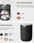Fandy Table Bin with Swing-Top Lid - Black 2.2L / 0.58 Gal