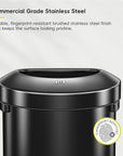 Urban Semi-Round Open Top Can Commercial Grade – 60L / 16 Gal-Matte Black