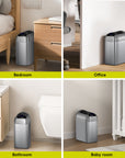 Astro  10L / 2.6 Gallon Slim Sensor Trash Can with Butterfly Lid-Matte Stainless Steel