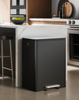 EcoCasa II Step Recycling Can - Dual Compartment 36L+24L-Matte Black