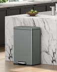 Madison Nardo Grey Stainless Steel 50 Liter/13.2 Gallon Step Trash Can