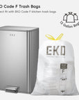 Marina  50 Liter / 13 Gallon Matte Stainless Steel Step Trash Can