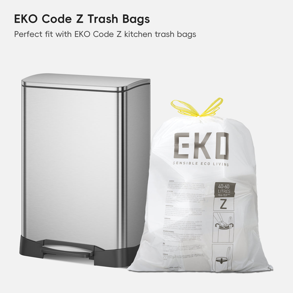 Neo-Cube 50 Liter / 13 Gallon Stainless Steel Step Trash Can