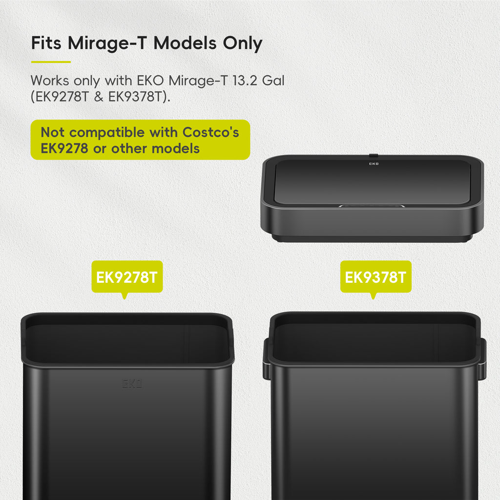 EKO Replacement Lid for EK9378P-50L Fits Mirage-T Models Only. Works only with EKO Mirage-T 13.2 Gal (EK9278T & EK9378T). Not compatible with Costco's EK9278 or other models.