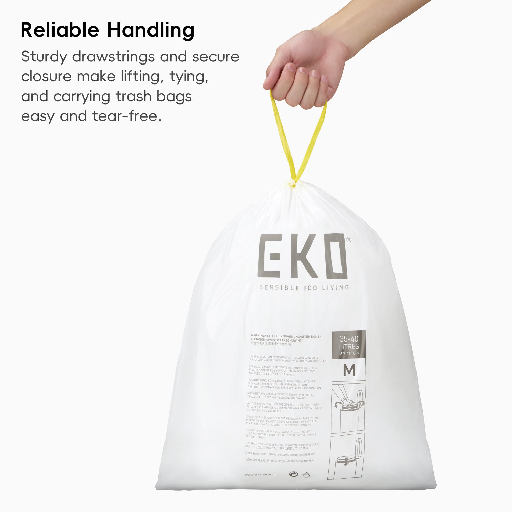 Code M -10.6 Gallon Easy-Dispense Roll Trash Bag - 110 Count