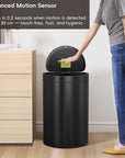 Mirage Semi-Round Motion Sensor Trash Can, 47 Liter / 12.4 Gallon, Matte Black