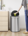 Mirage Semi-Round 47 Liter / 12.4 Gallon Motion Sensor Trash Can - Matte Stainless Steel