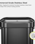 Urban Slim Open Top Can Commercial Grade - 60L / 16 Gal-Matte Black