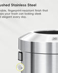 EKO Urban Round Open Top Can Commercial Grade – 90L / 23.7 Gal – Brushed Stainless Steel