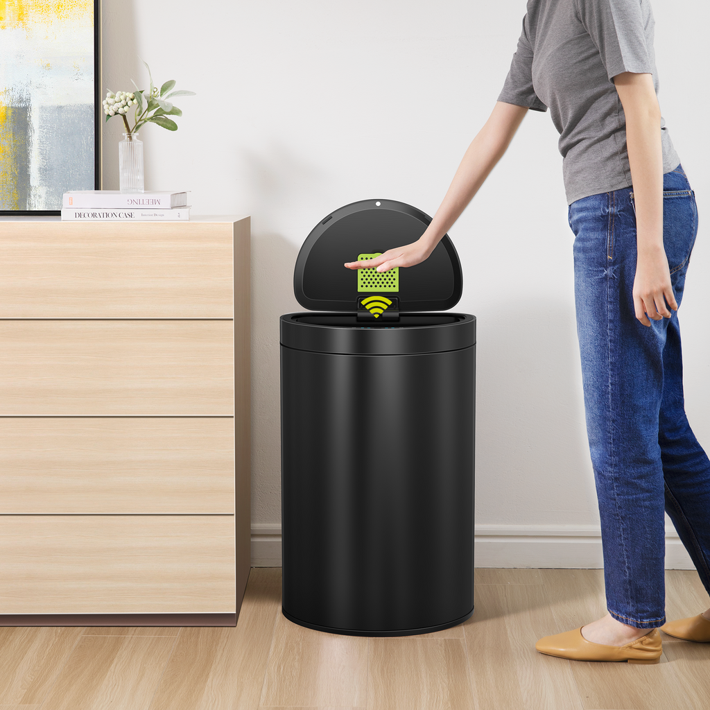 Mirage Semi-Round Motion Sensor Trash Can, 47 L