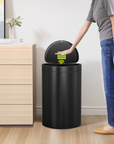 Mirage Semi-Round 47 Liter / 12.4 Gallon Motion Sensor Trash Can - Matte Black