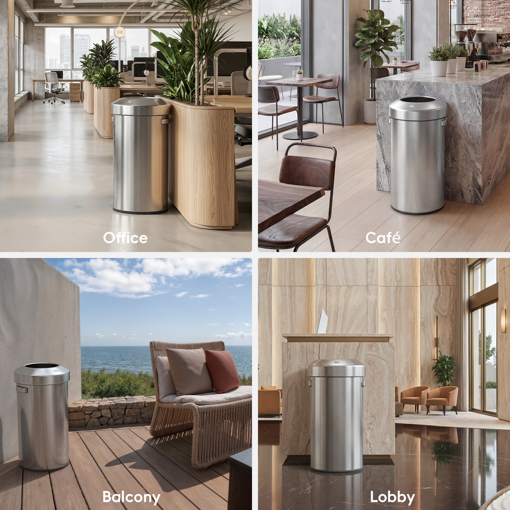 Urban Round Open Top Trash Can