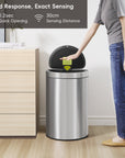 Mirage Semi-Round Motion Sensor Trash Can, 47 Liter / 12.4 Gallon