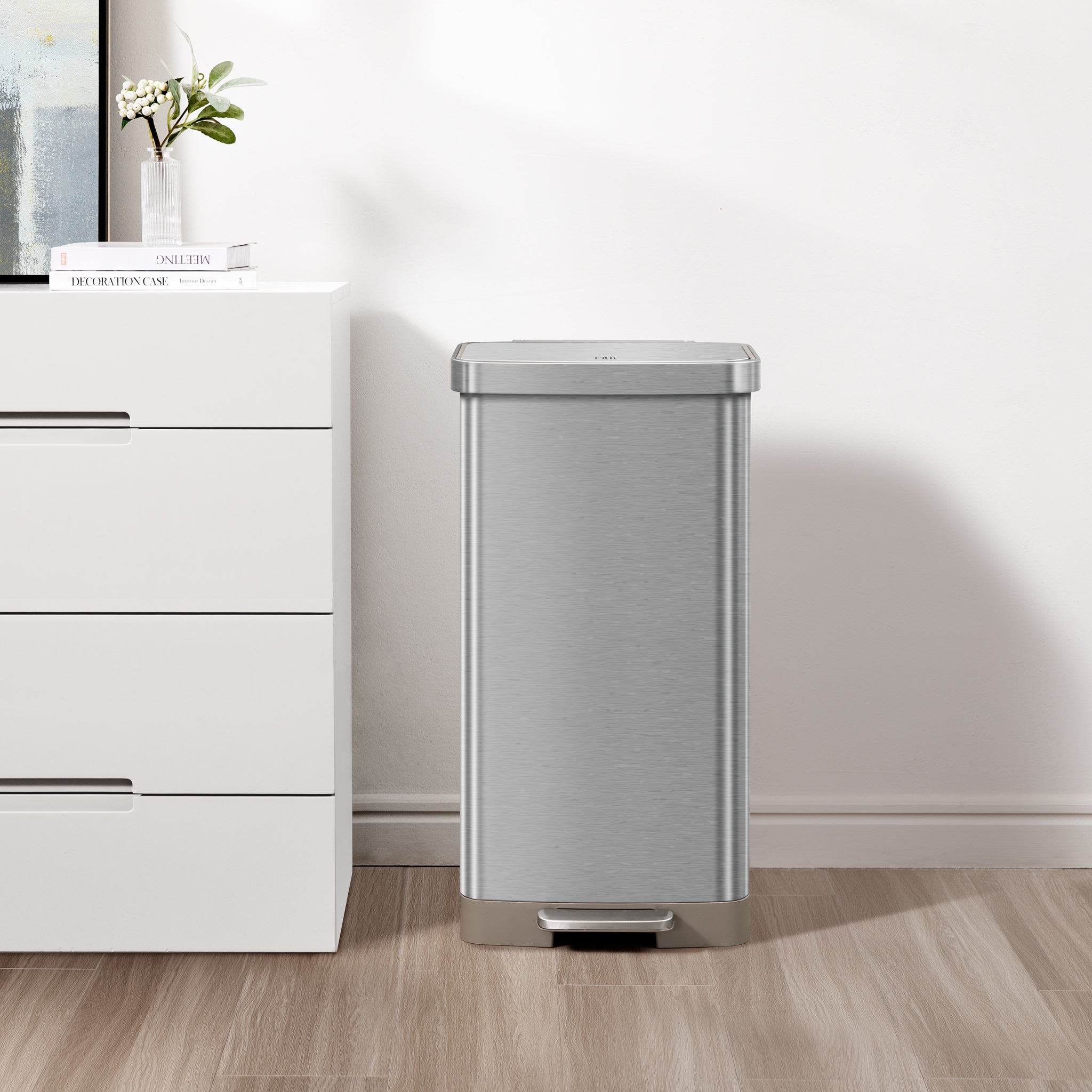 Hudson 75L Step Can w/Bag Compartment - Stainless Steel – Home by EKO