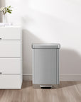 Hudson 50L / 13.2 Gal Step Can with Bag Compartment - Matte Stainless Steel