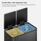 EcoCasa Plus Dual Recycling Trash Can, 40+40 L