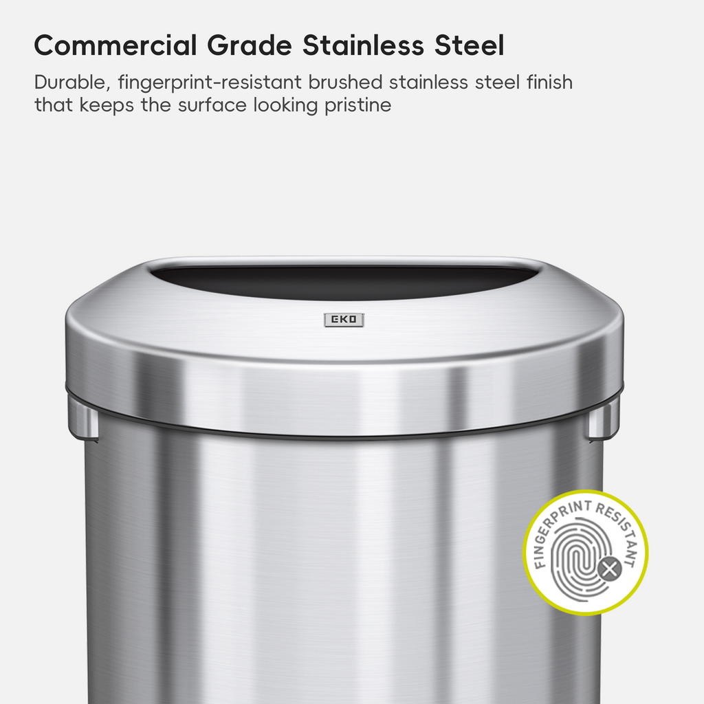 Urban Semi-Round Open Top Trash Can