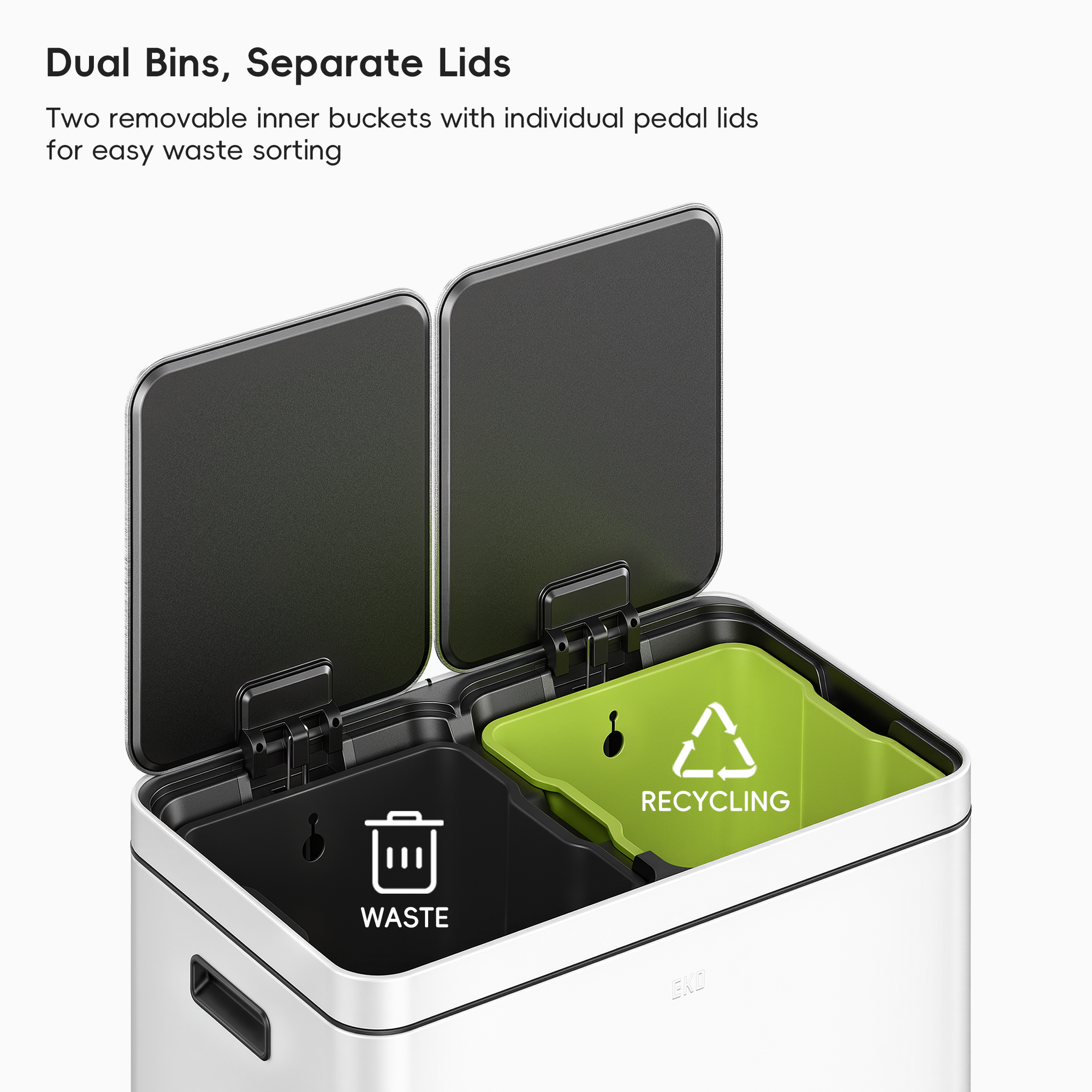 Edison 8+8 Gal Kitchen Trash Can with Dual Removable Liners-Matter Edison 8+8 Gal Kitchen Trash Can with Dual Removable Liners-Matter
