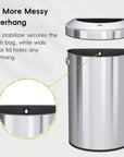 Urban 21 Gallon Semi-Round Open Top Waste Bin, 80L