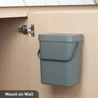 EKO Puro Compost Bin with Lid - Dark Gray 5L / 1.32 Gal – Mount on Wall