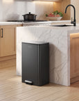 Marina  50 Liter / 13 Gallon Matte Black Step Trash Can