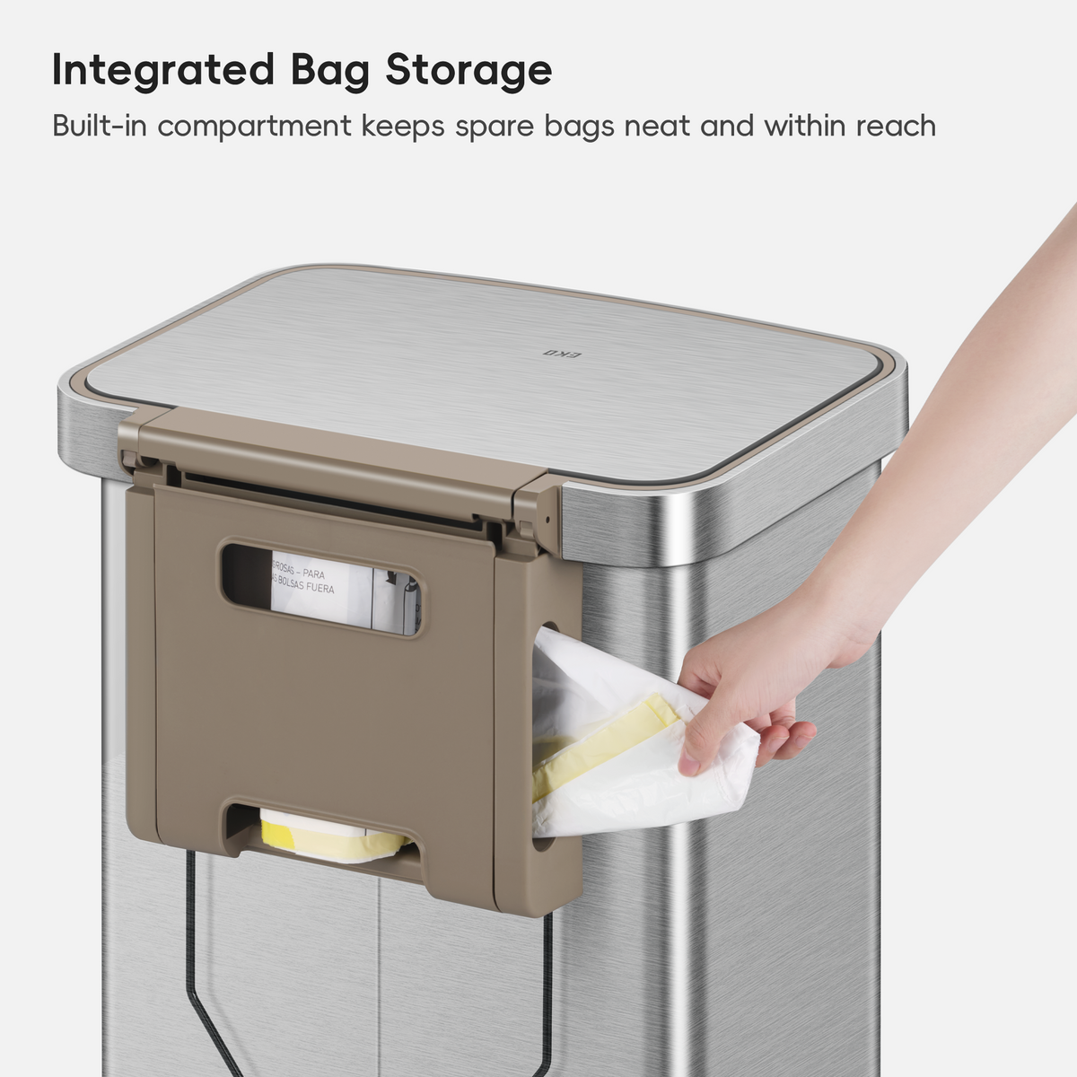 Hudson Step Trash Can with Bag Compartment