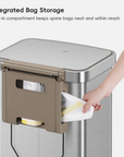 Hudson 75 Liter / 20 Gallon Step Can with Bag Compartment - Stainless Steel